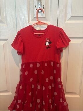 Disney Red Minnie Mouse Polka Dot Tiered Dress